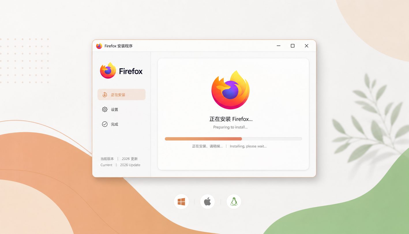 Firefox 多平台安装向导与云端同步展示